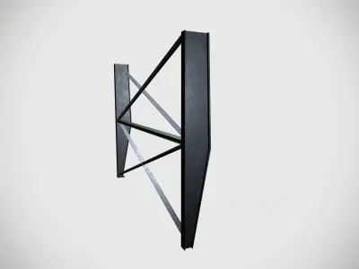 Factory Pillars Frame Low-poly 3D model