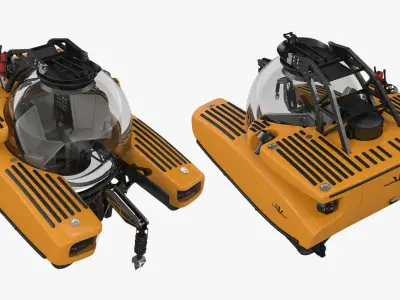 Triton 3300 Submarine Rigged 3D model