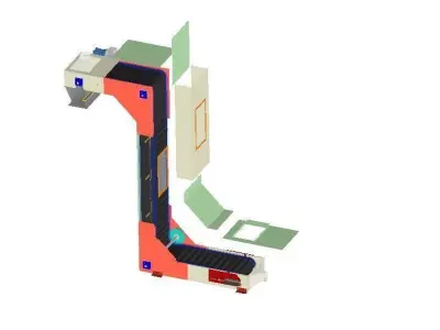 Z belt transporter conveyor 3D model