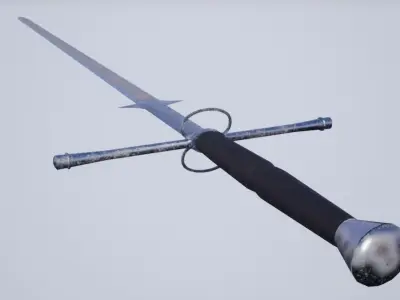 Twohanded Sword game-ready props 3d Low-poly 3D model