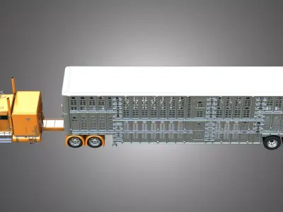 Marmon Truck Custom with Silverstar Truck Tarailer 3D Model Pack