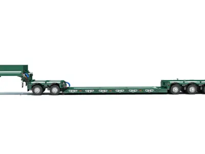Gooseneck Low Loader Trailer 3D model