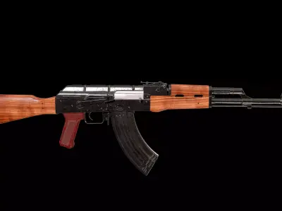 AKM assault rifle Low-poly 3D model get