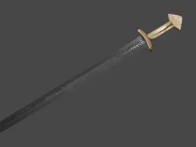 Old ukranian sword Low-poly 3D model