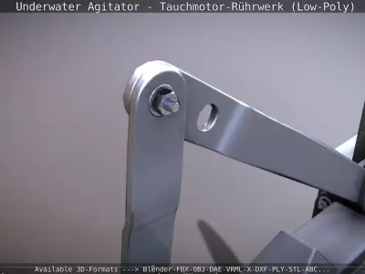 Underwater Agitator - Tauchmotor-Ruehrwerk 1 Low-Poly Version  Low-poly 3D model