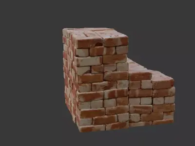  Stack of Bricks Scan Low-poly 3D model