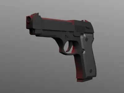 FREE Beretta pistol Free low-poly 3D model