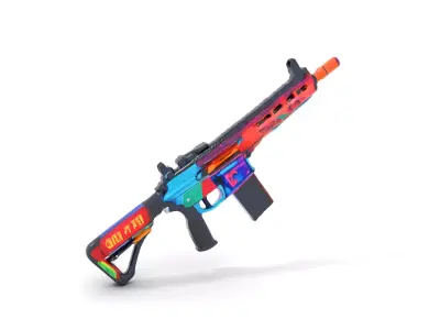 Vibrant Tactical Rifle model pack Low-poly 3D model purchase