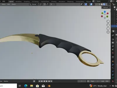 Karambit knife 3D model 4