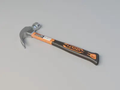 Realistic Hammer with PBR Texture Low-poly 3D model