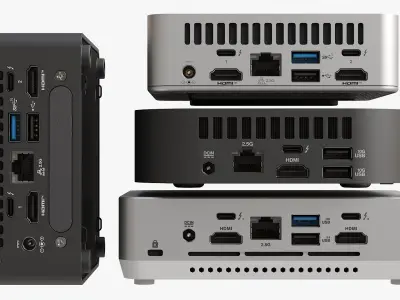 4 NUC PC Collection 3D model