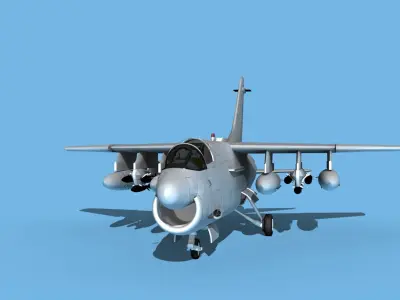 Chance Vought A-7E Corsair II V00 Bare Metal 3D model