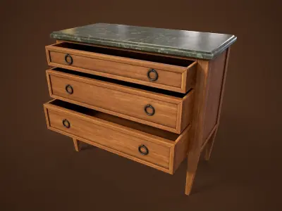 Vintage dresser Low-poly 3D model