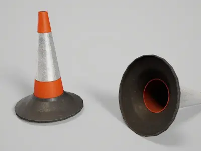 Traffic Cones  Low-poly 3D model