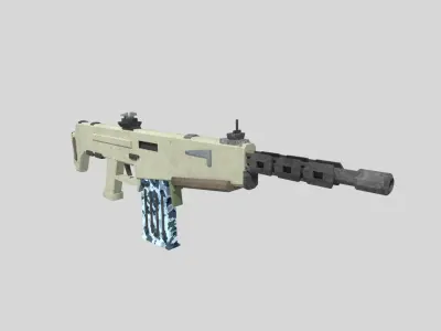 no brand low poly assault rifle 3 Low-poly 3D model