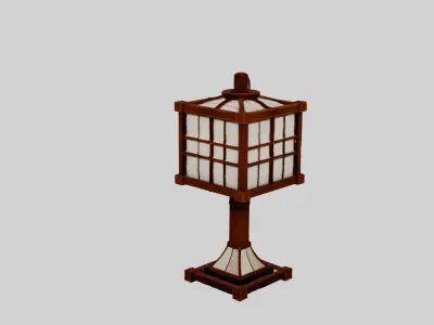 Japanese Wooden Lantern  3D model