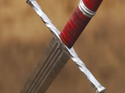 Medieval Sword for Games and Cinematics 01 Low-poly 3D model