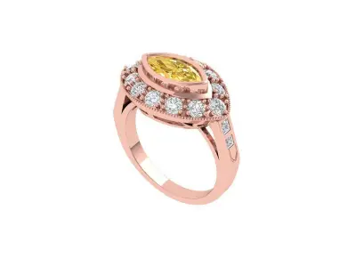 Marquise Art Deco Ring 3D print model get