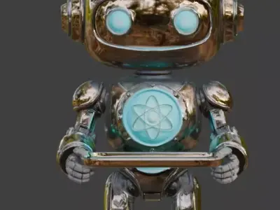 Chibi Atompunk Service Utility Droid 3D Model Low-poly 3D model