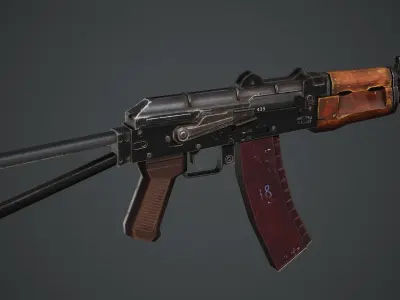 AKS-74U PBR Game Ready ak - rifle Low-poly 3D model