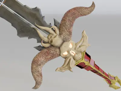 Fantasy Sword Low-poly 3D model 12