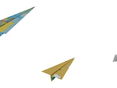 Paper Plane Cartoon Maya Rigged Free low-poly 3D model
