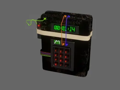 Military Explosive Bomb  Low-poly 3D model