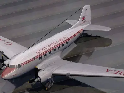 Douglas DC-3 Airliner 3D model