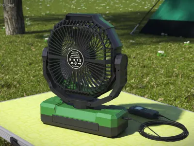  Outdoor Power Fan USB Connected to Rugged Phone Green 