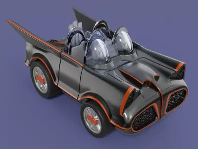 Batmobile 1966 Super Deformed Chibi Fan Art 3D print model