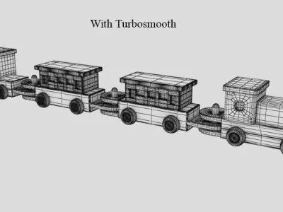 Wooden Toy Train Low-poly 3D model purchase