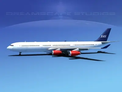Airbus A340-600 SAS 3D model