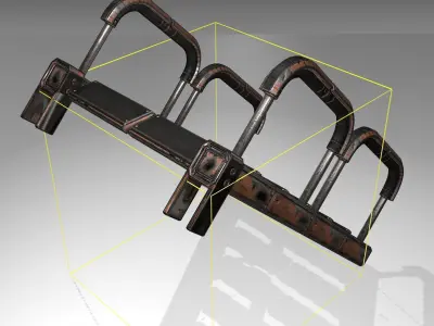 Futuristic Stairs - 26 - Rusty Textures Low-poly 3D model
