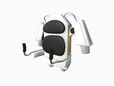 Jetpack G05 White Aluminum - SciFi Character Design Low-poly 3D model