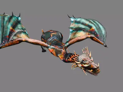 Dragon Low-poly 3D model 2