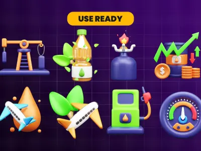 Oil and Gas 3d Icon Pack 3D model