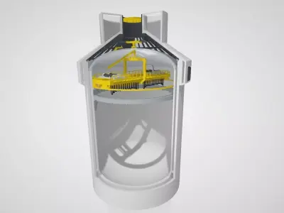 Nuclear island model of AP1000 nuclear power plant 3D print model