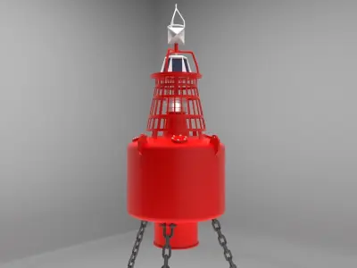 Buoy for ship coordination 3D model