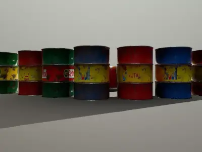 Barrel oil barrels Low-poly 3D model