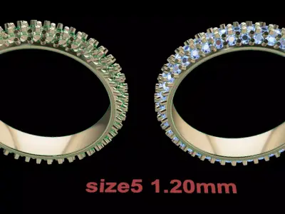 Dainty Cluster Diamond Infinity Band Size5 3D print model