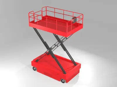 Scissor Lifter - Manlift Low-poly 3D model