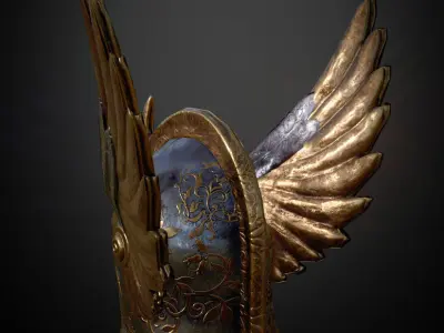 HELMET12 Game Ready helmet with wings Low-poly 3D model