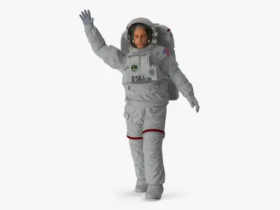 Astronaut Suit with Male Figure Rigged 3D model