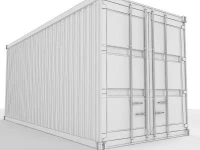 Container 20 ft Low-poly 3D model