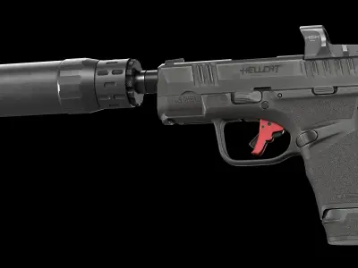 Springfield Armory Hellcat All Versions  Bonus pink skin Low-poly 3D model