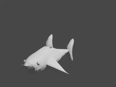 Shark origami 3D model