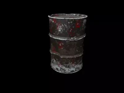 Iron barrel crushed low poly Low-poly 3D model