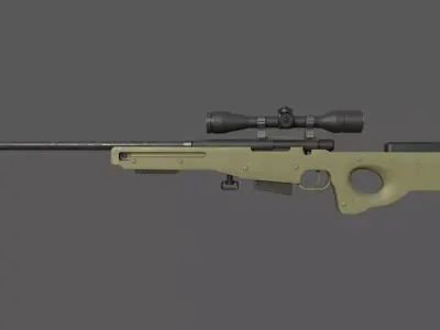 L96A1 Sniper Rifle Low-poly 3D model