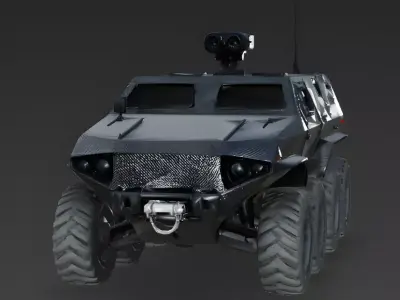 Realistic Stealth 8x8 Armored Vehicle 3D Model Low-poly 3D model