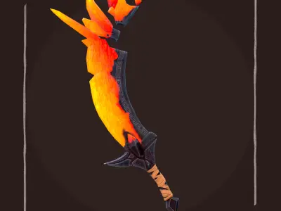Magma Sword - Game Ready - Low-poly 3D model
